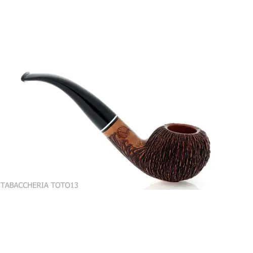 Pipe Amorelli bent apple stylo avec gravures San Michele - Pipe Pour le Tabac - Racine naturelle