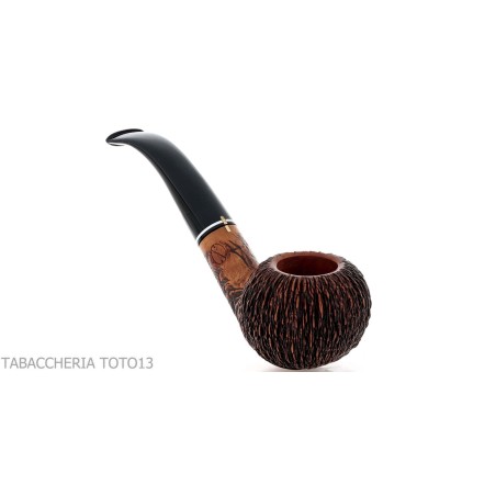 Pipe Amorelli bent apple with engraved pencils San Michele - Tobacco Pipes - Natural root