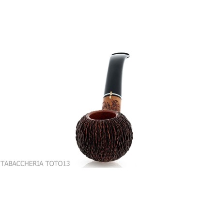 Pipa Amorelli con botella curva con grabados de pluma San Michele - Pipas de Tabaco