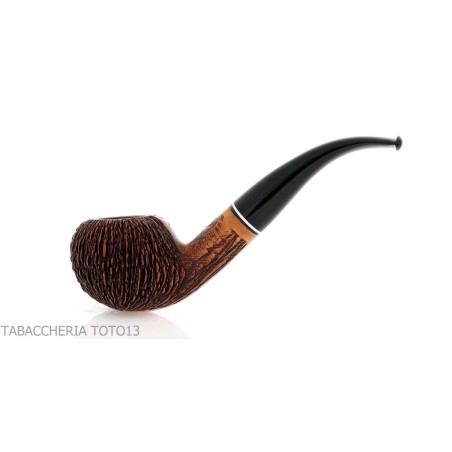 Pipa Amorelli con botella curva con grabados de pluma San Michele - Pipas de Tabaco