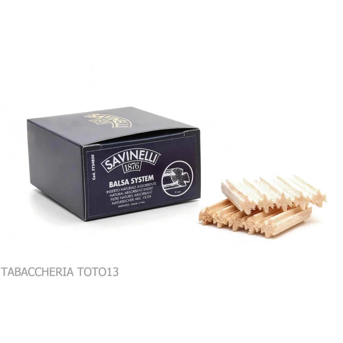 Savinelli - Partes filtros de balsa para pipa Savinelli paquete de 9 mm 50 piezas