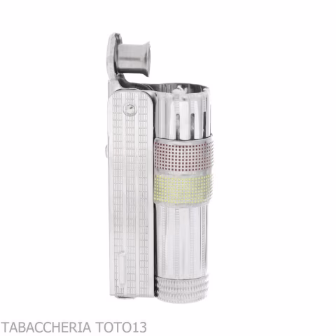 Encendedor de gasolina cromado Imco Super Triplex bicolor amarillo y rojo - Alumbradores