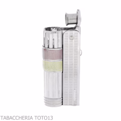 Encendedor de gasolina cromado Imco Super Triplex bicolor amarillo y rojo - Alumbradores