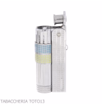 Imco Super Triplex two tone yellow and blue chromed petrol lighter-IMCO