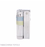 Imco Super Triplex two tone yellow and blue chromed petrol lighter-IMCO