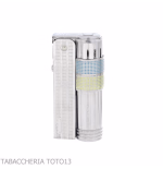 Imco Super Triplex two tone yellow and blue chromed petrol lighter-IMCO