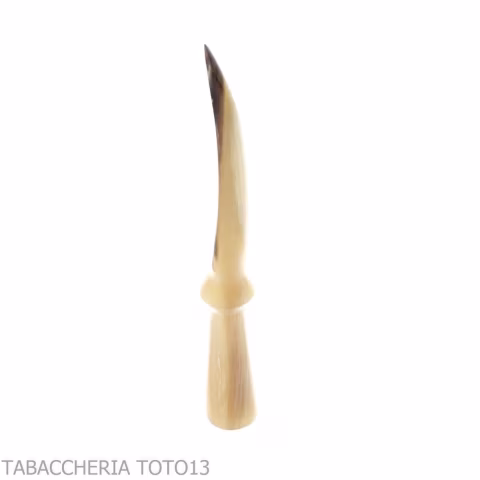 Tom Spanu large tamper for pipe and milling cutter in natural horn - Accessories for tobacco pipes