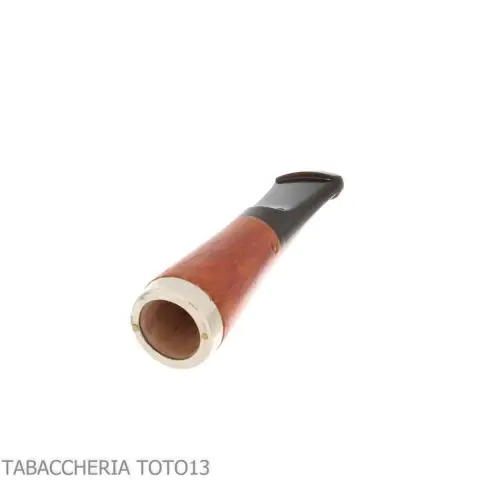 Embouchure en bruyère Fuma Toscani avec trou conique et pare-flammes argenté - Accessoires pour cigares toscans - Racine natu
