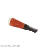 Embouchure en bruyère Fuma Toscani avec trou conique et pare-flammes argenté - Accessoires pour cigares toscans - Racine natu