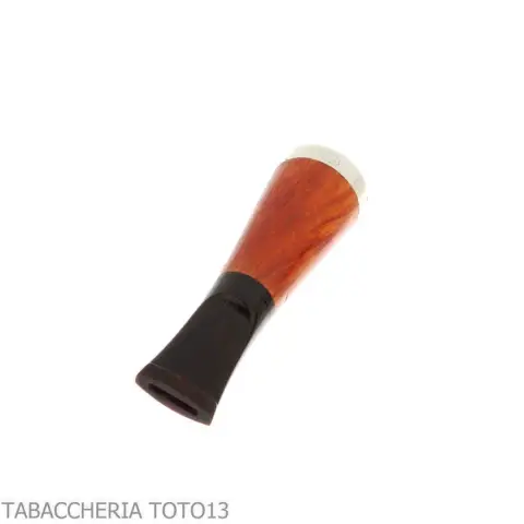 Embouchure en bruyère Fuma Toscani avec trou conique et pare-flammes argenté - Accessoires pour cigares toscans - Racine natu