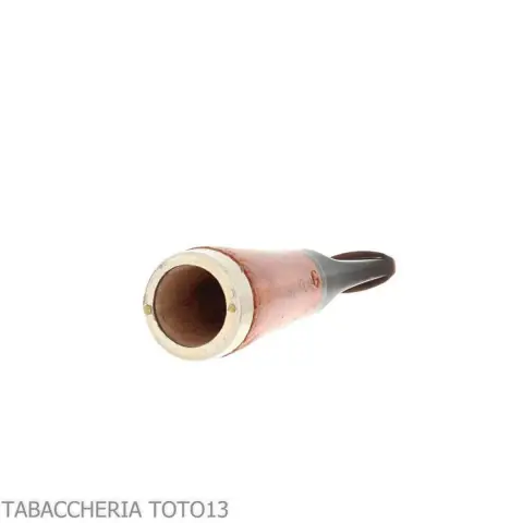 Embouchure en bruyère Fuma Toscani avec trou conique et pare-flammes argenté - Accessoires pour cigares toscans - Racine natu