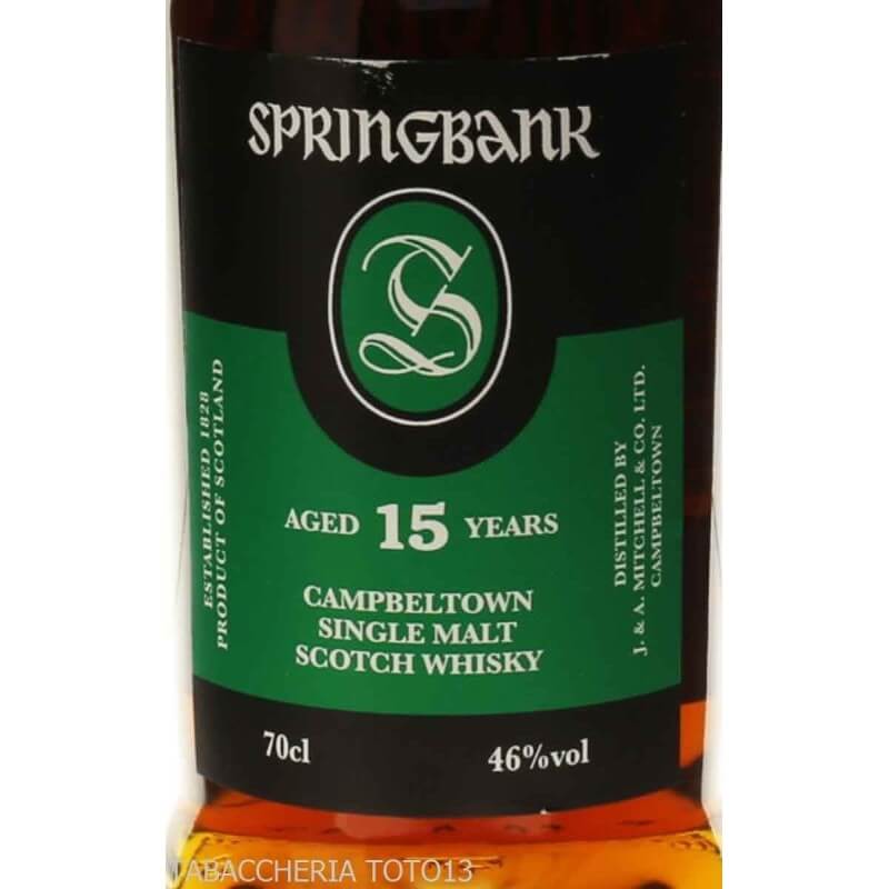 Springbank 15 Y.O. Single Malt Vol.46% Cl.70 - Springbank Distillery