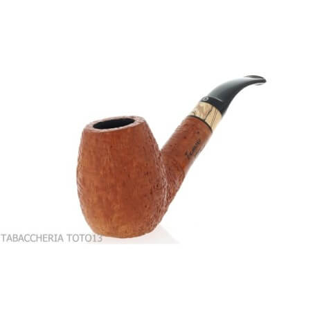 Arbutus in strawberry tree, curved billiard shape, sandblasted briar Talamona pipe Talamona