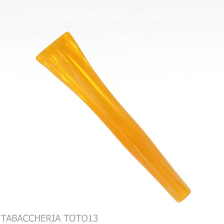 Straight mouthpiece in "light amber" methacrylate for corncob pipe - Accessories for tobacco pipes