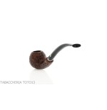 Brebbia 75 anniversary pipe Bent Apple shape sandblasted briar - Tobacco Pipes - Natural root