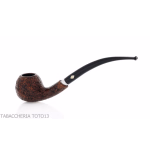 Brebbia 75 anniversary pipe Bent Apple shape sandblasted briar - Tobacco Pipes - Natural root