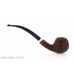Brebbia 75 anniversary pipe Bent Apple shape sandblasted briar - Tobacco Pipes - Natural root