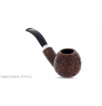 Brebbia 75 anniversary pipe Bent Apple shape sandblasted briar - Tobacco Pipes - Natural root