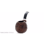 Brebbia 75 anniversary pipe Bent Apple shape sandblasted briar - Tobacco Pipes - Natural root