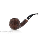 Brebbia 75 anniversary pipe Bent Apple shape sandblasted briar - Tobacco Pipes - Natural root