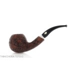 Brebbia 75 anniversary pipe Bent Apple shape sandblasted briar - Tobacco Pipes - Natural root