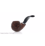 Brebbia 75 anniversary pipe Bent Apple shape sandblasted briar - Tobacco Pipes - Natural root