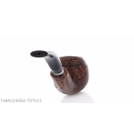 Brebbia 75 anniversary pipe Bent Apple shape sandblasted briar - Tobacco Pipes - Natural root