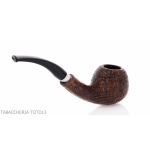 Brebbia 75 anniversary pipe Bent Apple shape sandblasted briar - Tobacco Pipes - Natural root