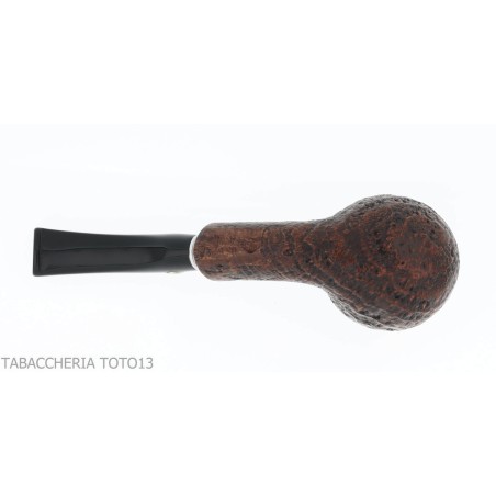 Brebbia 75 anniversary pipe Bent Apple shape sandblasted briar - Tobacco Pipes - Natural root