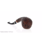 Brebbia 75 anniversary pipe Bent Apple shape sandblasted briar - Tobacco Pipes - Natural root