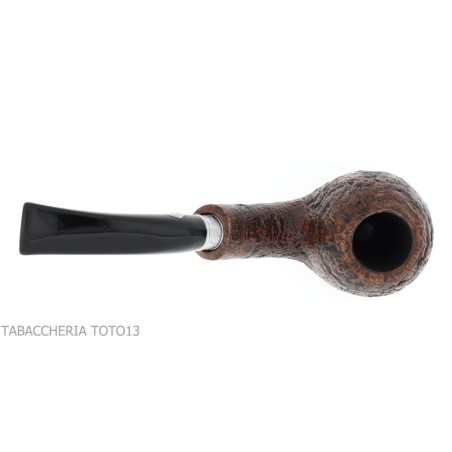 Brebbia 75 anniversary pipe Bent Apple shape sandblasted briar - Tobacco Pipes - Natural root