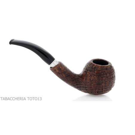 Brebbia 75 anniversary pipe Bent Apple shape sandblasted briar - Tobacco Pipes - Natural root