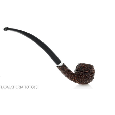 Brebbia 75 anniversary pipe Bent Apple shape rock briar - Tobacco Pipes - Natural root