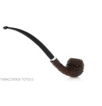 Brebbia 75 anniversary pipe Bent Apple shape rock briar - Tobacco Pipes - Natural root