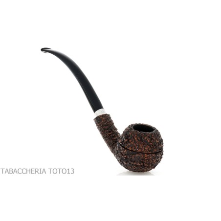Brebbia 75 anniversary pipe Bent Apple shape rock briar - Tobacco Pipes - Natural root