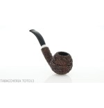 Brebbia 75 anniversary pipe Bent Apple shape rock briar - Tobacco Pipes - Natural root