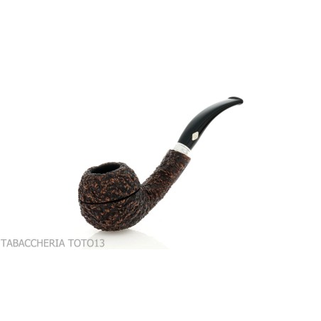 Brebbia 75 anniversary pipe Bent Apple shape rock briar - Tobacco Pipes - Natural root