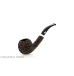 Brebbia 75 anniversary pipe Bent Apple shape rock briar - Tobacco Pipes - Natural root