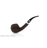 Brebbia 75 anniversary pipe Bent Apple shape rock briar - Tobacco Pipes - Natural root