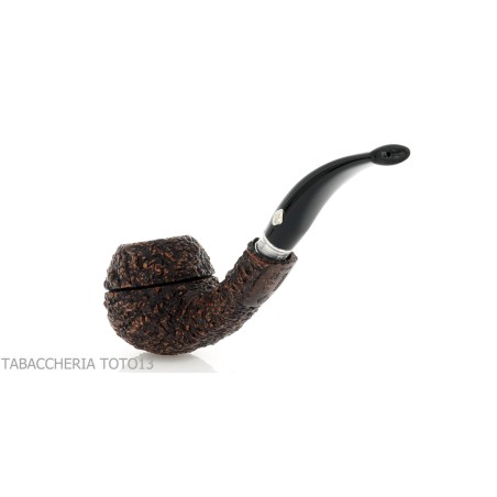 Brebbia 75 anniversary pipe Bent Apple shape rock briar - Tobacco Pipes - Natural root