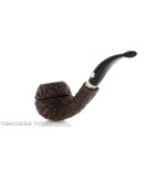 Brebbia 75 anniversary pipe Bent Apple shape rock briar - Tobacco Pipes - Natural root