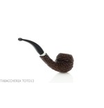 Brebbia 75 anniversary pipe Bent Apple shape rock briar - Tobacco Pipes - Natural root