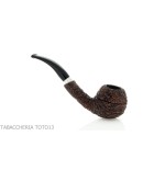 Brebbia 75 anniversary pipe Bent Apple shape rock briar - Tobacco Pipes - Natural root