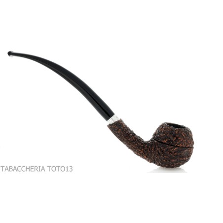 Brebbia 75 anniversary pipe Bent Apple shape rock briar - Tobacco Pipes - Natural root