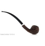 Brebbia 75 anniversary pipe Bent Apple shape rock briar - Tobacco Pipes - Natural root