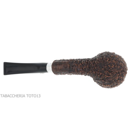Brebbia 75 anniversary pipe Bent Apple shape rock briar - Tobacco Pipes - Natural root