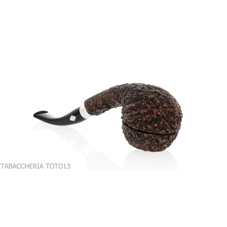 Brebbia 75 anniversary pipe Bent Apple shape rock briar - Tobacco Pipes - Natural root