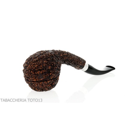 Brebbia 75 anniversary pipe Bent Apple shape rock briar - Tobacco Pipes - Natural root