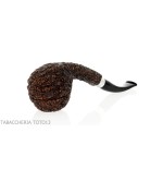Brebbia 75 anniversary pipe Bent Apple shape rock briar - Tobacco Pipes - Natural root