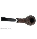 Brebbia 75 anniversary pipe Bent Apple shape rock briar - Tobacco Pipes - Natural root